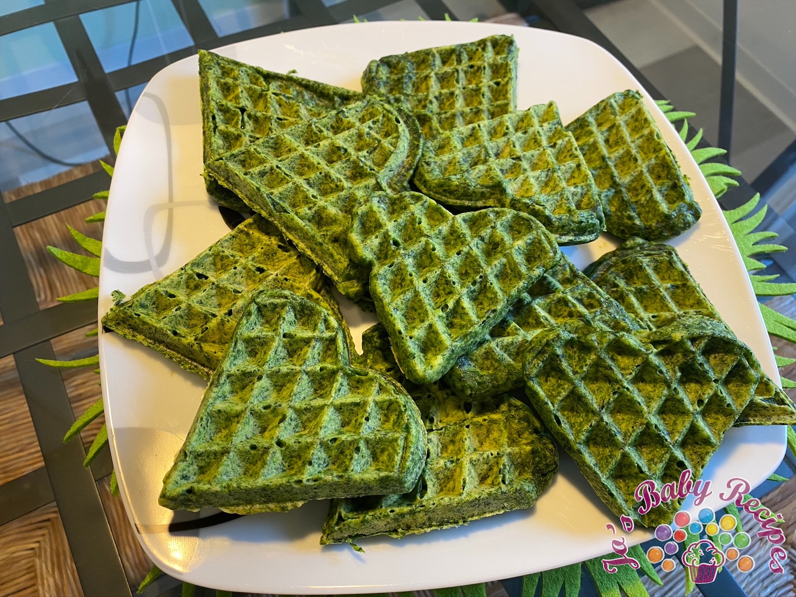 Waffles with Spinach