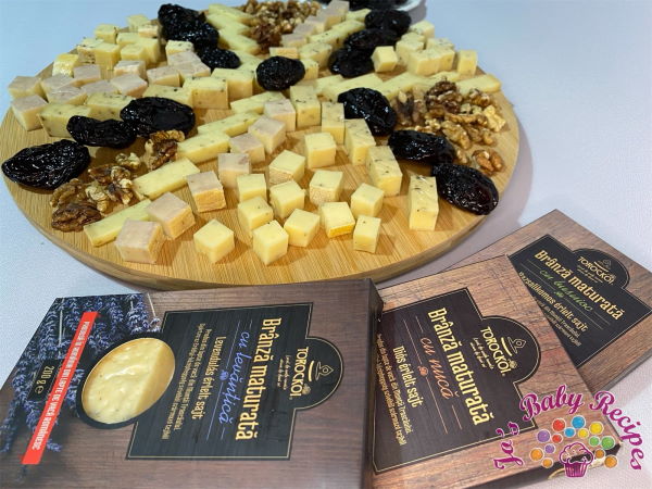 Platter with cheese and prunes