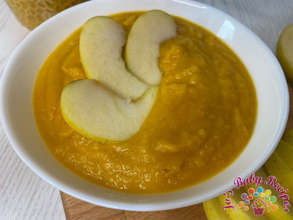 Sweet potato cream soup with apple for babies