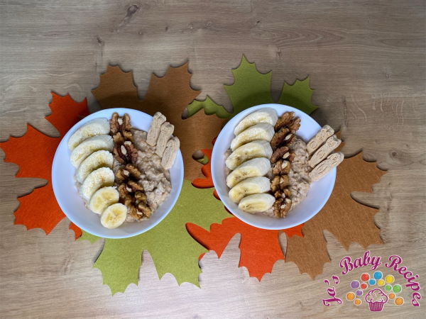 Porridge of oatmeal with gingerbread for babies