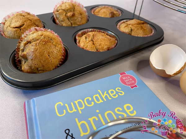 Muffins with bananas and nuts for babies