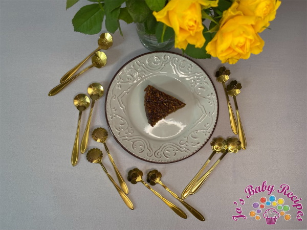 Set of 2 teaspoons Flower, gold, stainless steel, Flower-Spoon-D-Gold