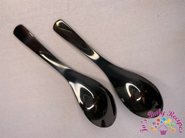 Set of 2 teaspoons Rain drop, black, stainless steel, RainDrop-Spoon-Black