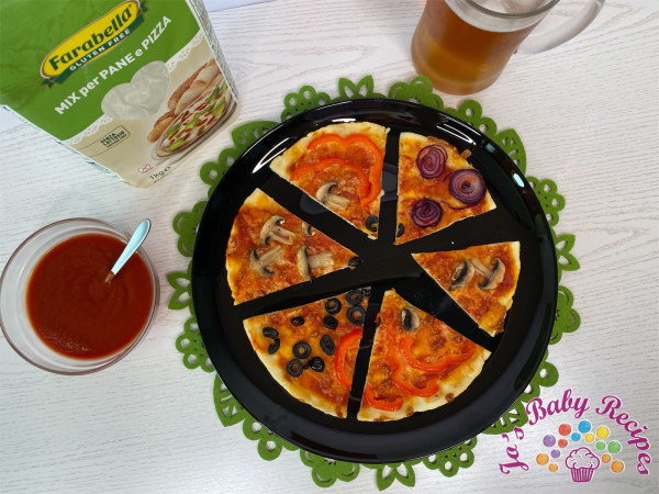 Pizza vegana din mix de fainuri pentru paine si pizza