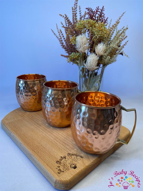 Set of 3 cups copper, CC3