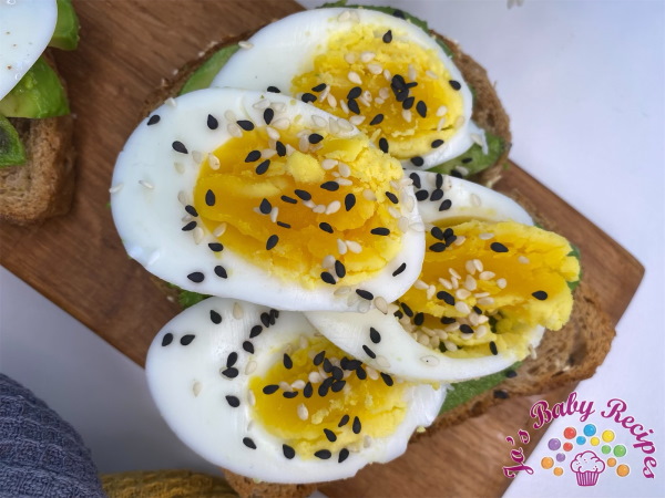 Toast with avocado and boiled egg